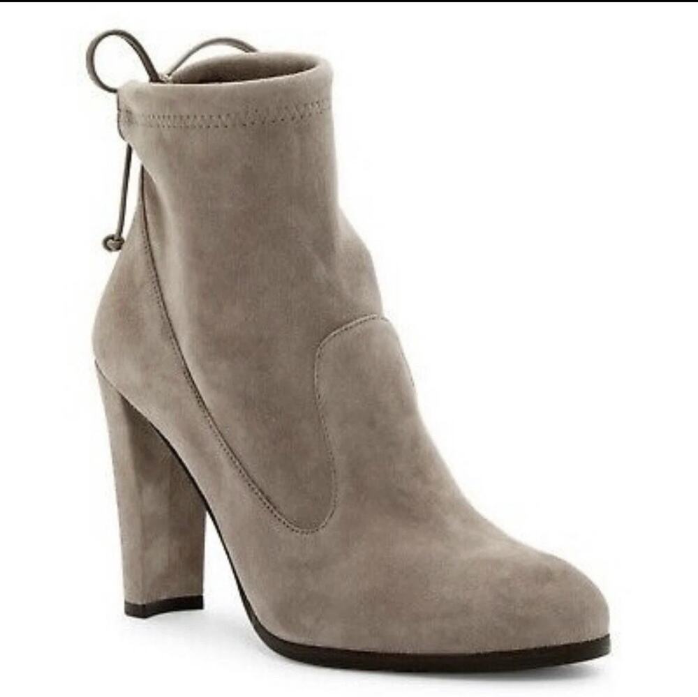 NEW Stuart Weitzman Mitten Suede Heeled Booties 8